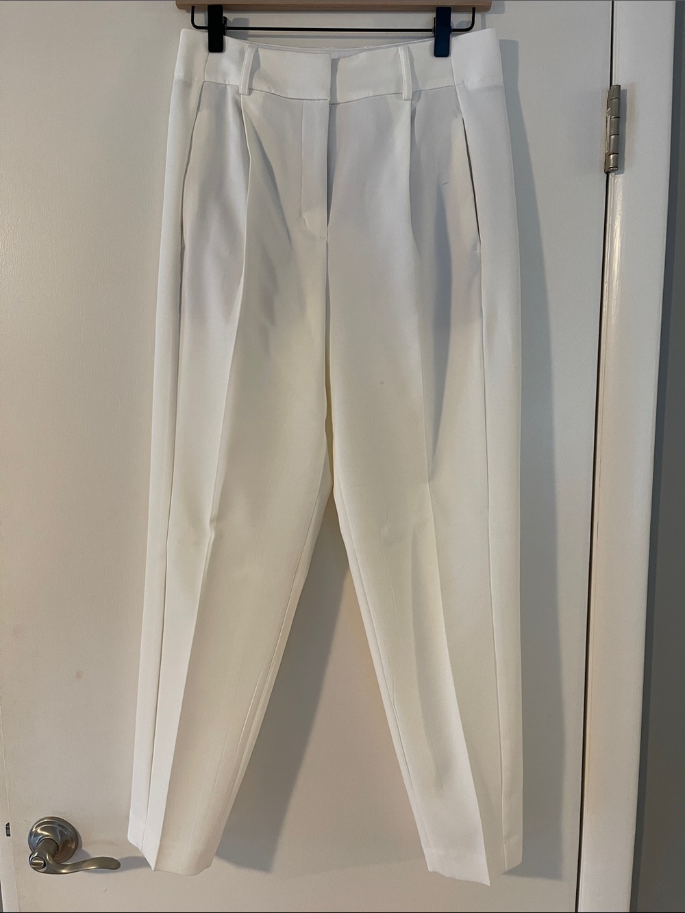 Express White Pleated Ankle Dress Pants